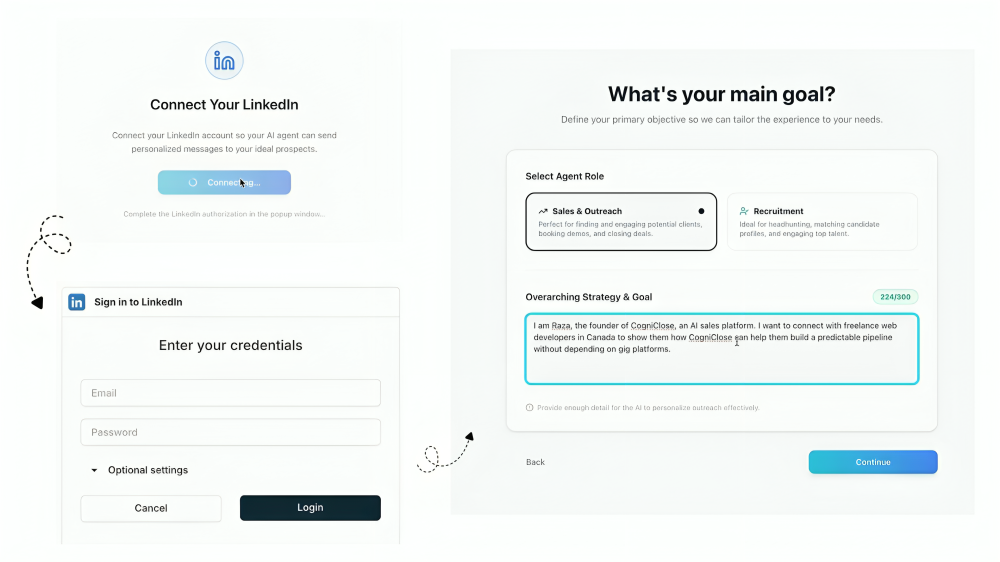 Link Your LinkedIn Account & Define Your Goal
